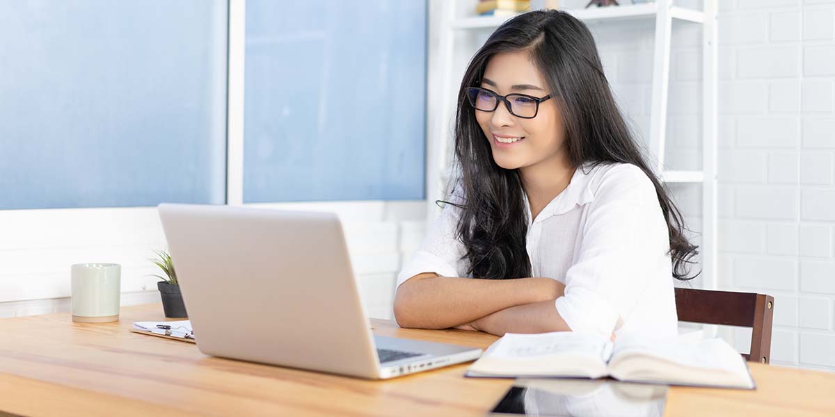 Female student with laptop