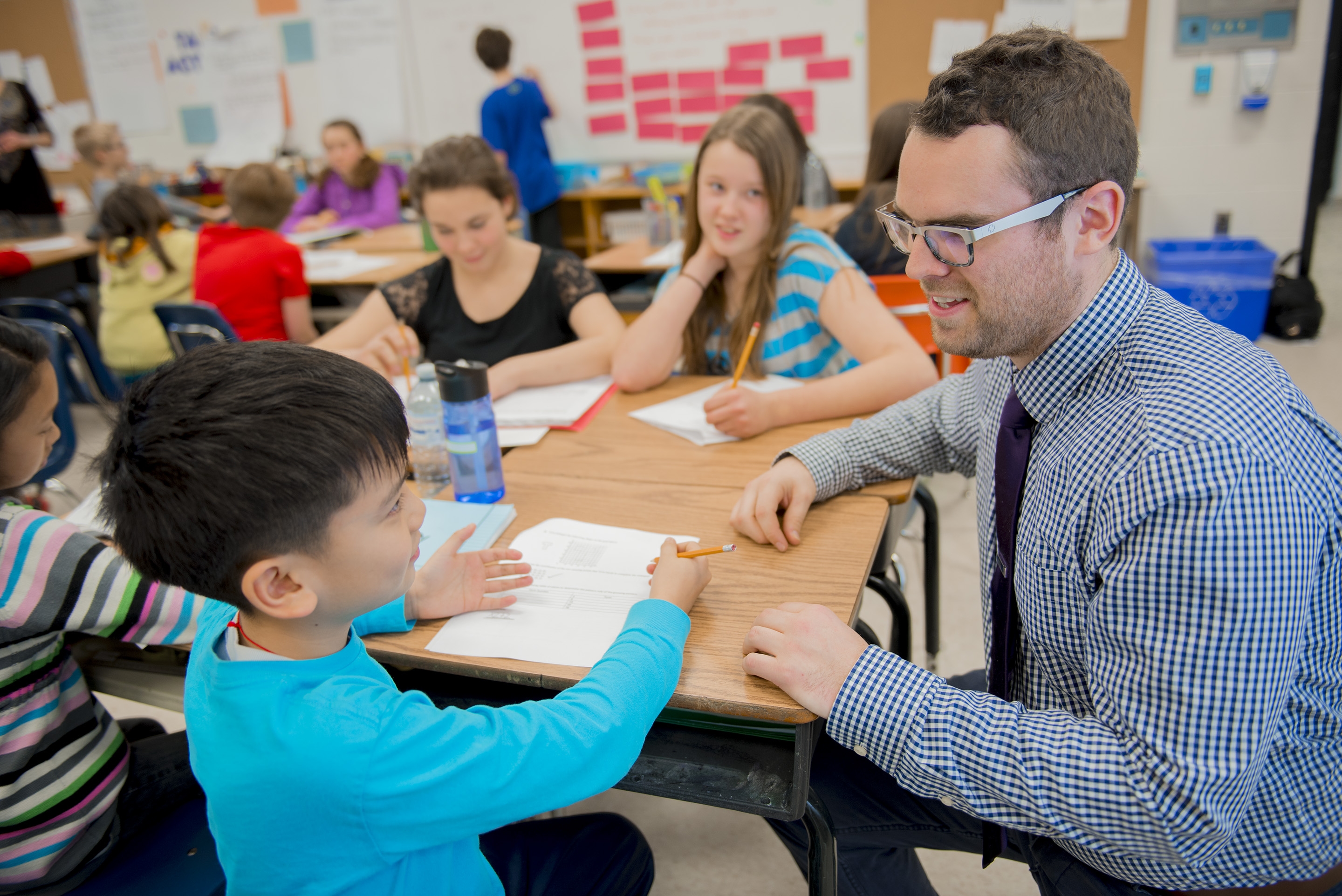 a teacher talking to a student