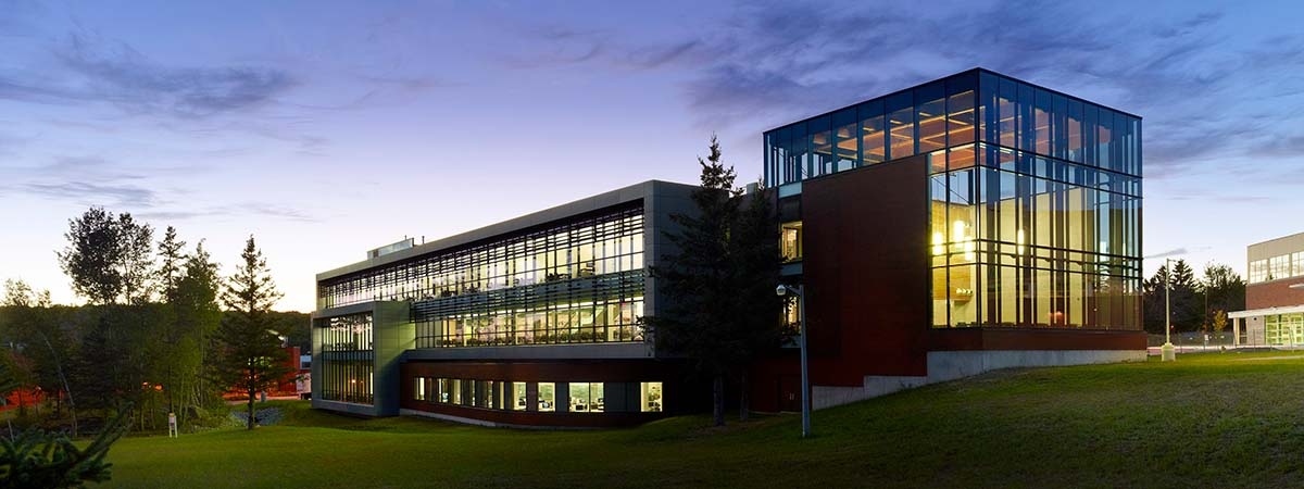 Harris Learning Library at night