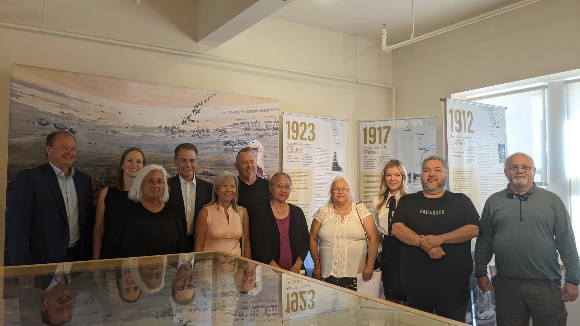 Group photo at the opening of Nbissing Guides exhibit. 