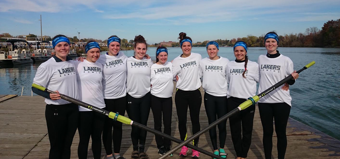 Women's Rowing Crew on dock