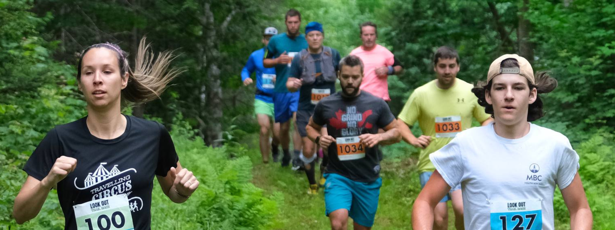 Runners on the outdoor trails