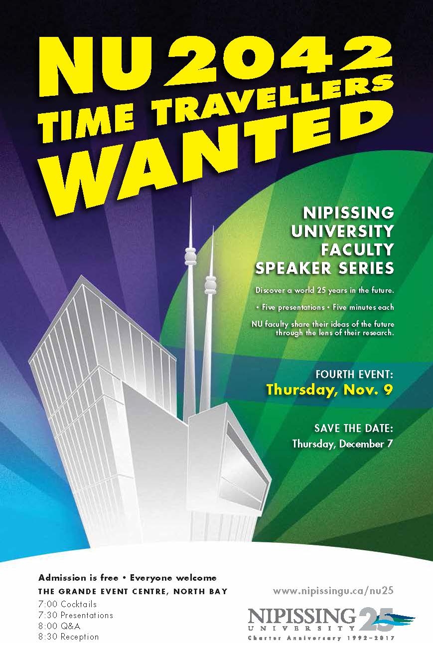 Photo of NU 25 speaker series poster