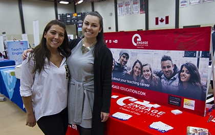 Photo of Engage booth at BEd career fair