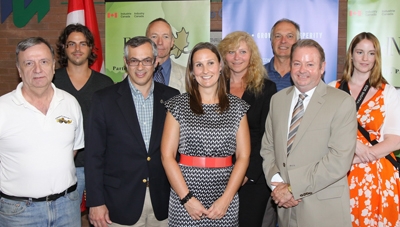 Photo of Biomass and FedNor people at media event