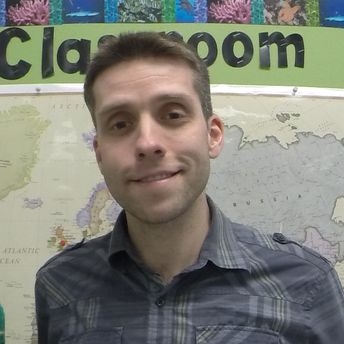 Joe Grabowski in classroom