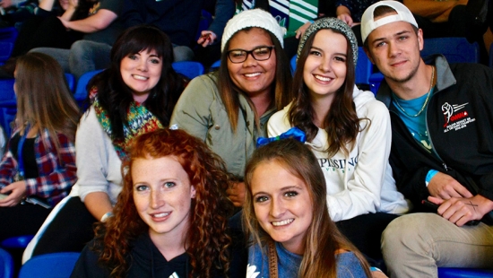 People at Hockey game