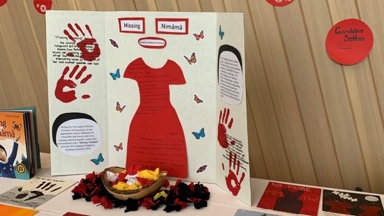 Putting theory into action: INDG 3106 Indigenous Health and Wellness students created an awareness-raising event and donation drive as part of the 16 Days of Activism Against Gender-Based Violence November 28, 2022.