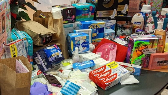 Putting theory into action: INDG 3106 Indigenous Health and Wellness students created an awareness-raising event and donation drive as part of the 16 Days of Activism Against Gender-Based Violence November 28, 2022.