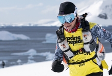 Isabelle Sauvé participating in a cold climate race