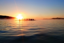 Lakers novice women’s eight rowing team on Trout Lake