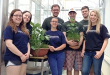 Students in greenhouse