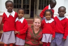 Kocsis with school children